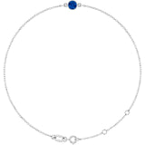 1-Stone Lab-Grown Blue Sapphire & Round Bezel-Set Link Bracelet In Set