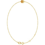 1-Stone Natural Citrine & Round Bezel-Set Link Bracelet In Set