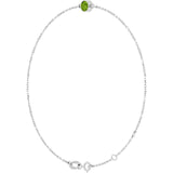 1-Stone Natural Peridot & Round Bezel-Set Link Bracelet In Set