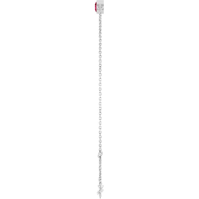 1-Stone Lab-Grown Ruby & Round Bezel-Set Link Bracelet In Set