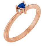 Trillion Blue Sapphire & Diamond Accented Ring in Gold and Platinum