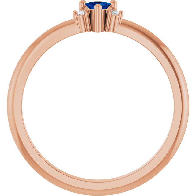 Trillion Blue Sapphire & Diamond Accented Ring in Gold and Platinum