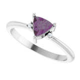 Trillion Lab-Grown Alexandrite & Diamond Ring in Gold and Platinum