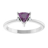 Trillion Lab-Grown Alexandrite & Diamond Ring in Gold and Platinum