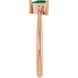 Trillion Lab-Grown Emerald & Diamond Accented Ring in Rose Gold