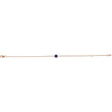Round Lab-Grown Blue Sapphire Solitaire Link Bracelet In Gold & Platinum