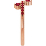 Round Lab-Grown Ruby Accented Ring in Rose Gold