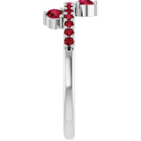 Round Lab-Grown Ruby Accented Ring in Platinum