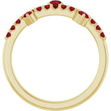 Round Lab-Grown Ruby Accented Ring in Yellow Gold