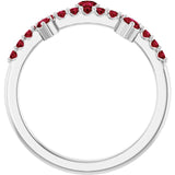 Round Lab-Grown Ruby Accented Ring in White Gold