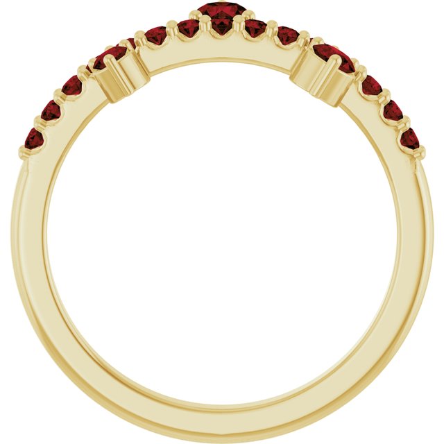Round Mozambique Garnet Accented Ring in Gold