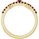 Round Mozambique Garnet Accented Ring in Gold