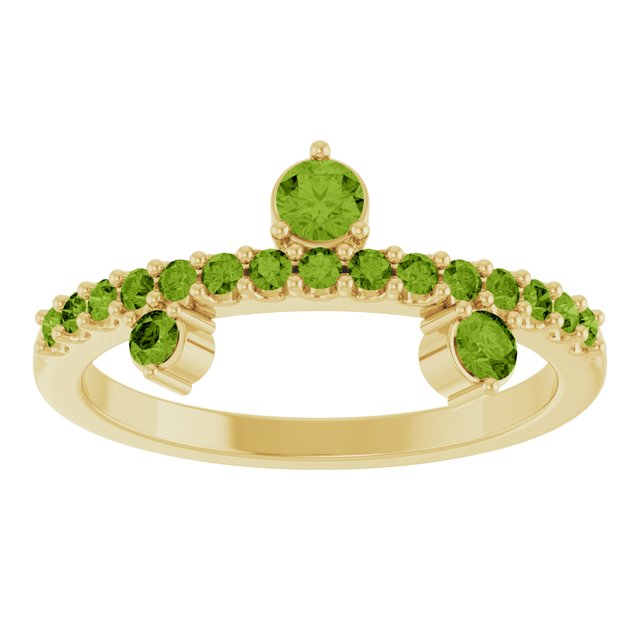 Round Peridot Accented Ring in Gold