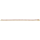 Oval Lab-Grown Ruby & Lab-Grown Diamond Line Bracelet In Gold & Platinum