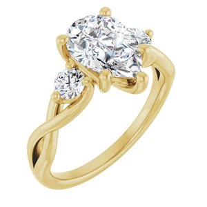 14K Yellow 10x7 mm Pear Engagement Ring Mounting