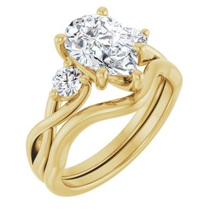 14K Yellow 10x7 mm Pear Engagement Ring Mounting