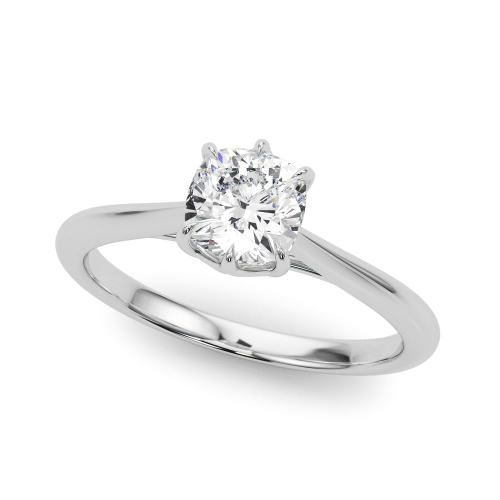 IGI Lab-Grown Cushion Diamond 6 Prong Solitaire Engagement Ring, D Color VVS Clarity