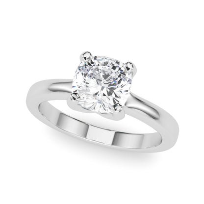 IGI Lab-Grown Cushion Diamond 4 Prong Solitaire Engagement Ring, D Color VVS Clarity