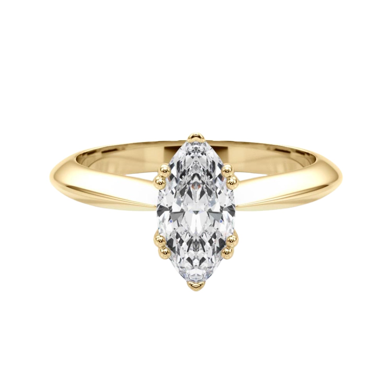 Marquise lab grown diamond solitaire, Knife edge diamond ring, Marquise diamond proposal ring