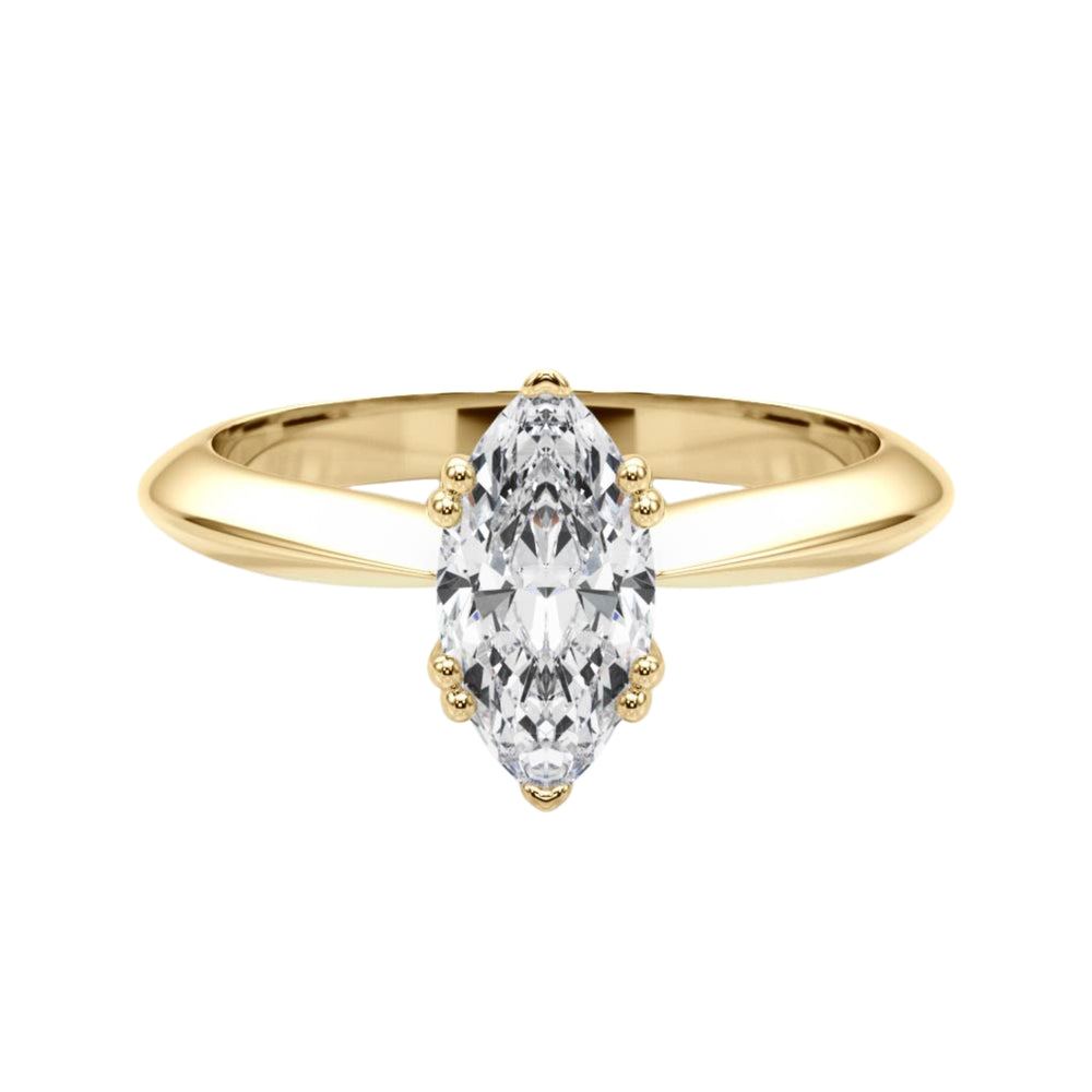 Marquise lab grown diamond solitaire, Knife edge diamond ring, Marquise diamond proposal ring