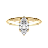 Marquise lab grown diamond solitaire, Knife edge diamond ring, Marquise diamond proposal ring