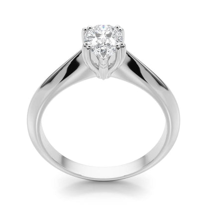 IGI Lab-Grown Pear Diamond Double Prong Set Solitaire Engagement Ring, D Color VVS Clarity