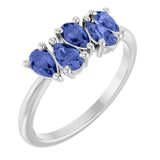 Pear Tanzanite Multi Stone Ring in White Gold