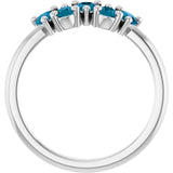 Pear London Blue Topaz Multi Stone Ring in White Gold
