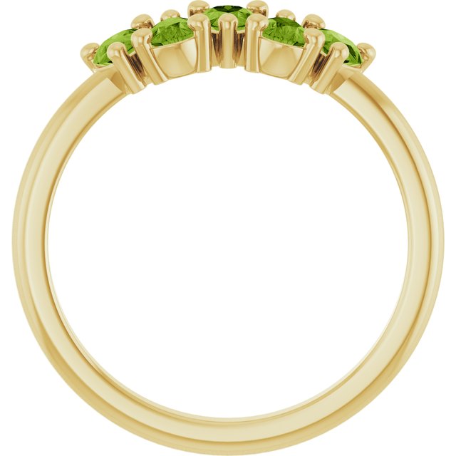 Pear Peridot Multi Stone Ring in Yellow Gold