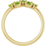 Pear Peridot Multi Stone Ring in Yellow Gold