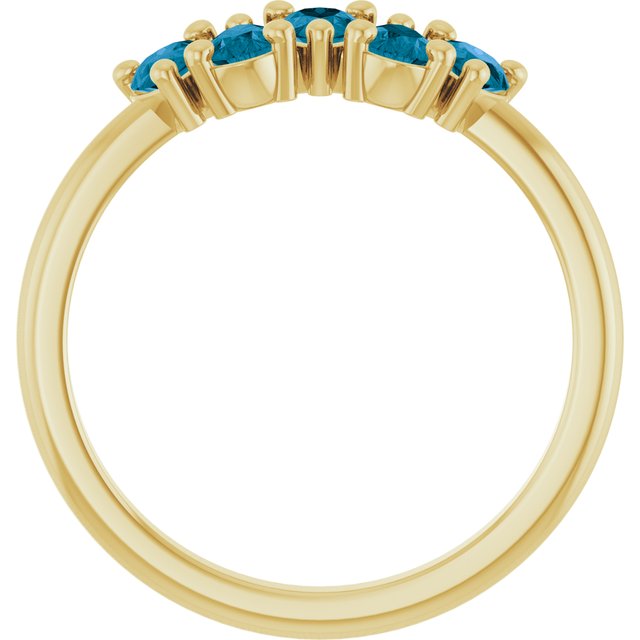 Pear London Blue Topaz Multi Stone Ring in Yellow Gold