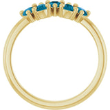 Pear London Blue Topaz Multi Stone Ring in Yellow Gold