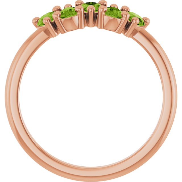 Pear Peridot Multi Stone Ring in Rose Gold