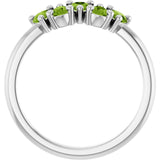 Pear Peridot Multi Stone Ring in White Gold