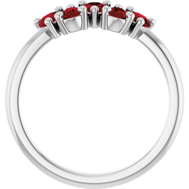 Pear Mozambique Garnet Multi Stone Ring in White Gold