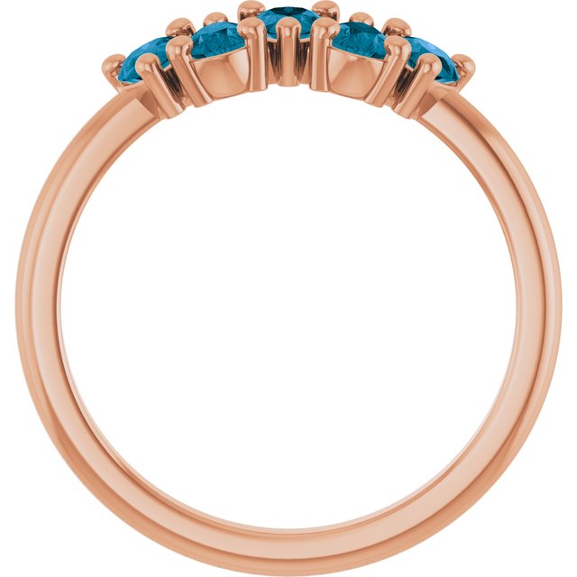 Pear London Blue Topaz Multi Stone Ring in Rose Gold