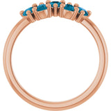 Pear London Blue Topaz Multi Stone Ring in Rose Gold