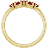 Pear Mozambique Garnet Multi Stone Ring in Gold