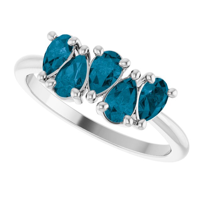Pear London Blue Topaz Multi Stone Ring in Platinum