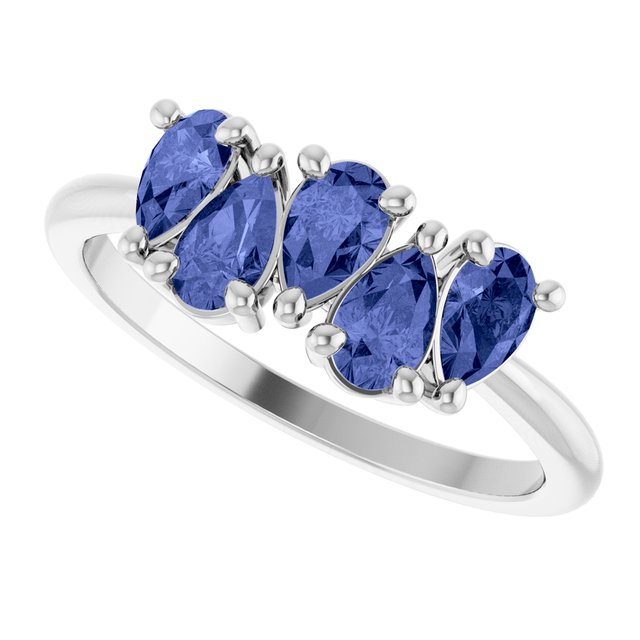Pear Tanzanite Multi Stone Ring in Gold and Platinum