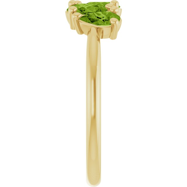 Pear Peridot Multi Stone Ring in Yellow Gold