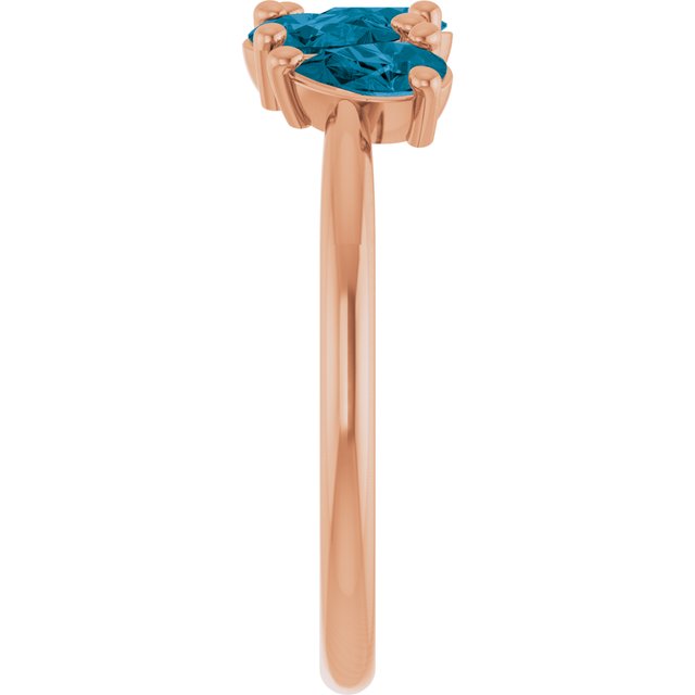 Pear London Blue Topaz Multi Stone Ring in Rose Gold