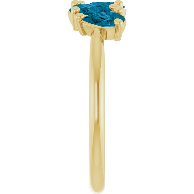 Pear London Blue Topaz Multi Stone Ring in Yellow Gold