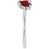 Pear Mozambique Garnet Multi Stone Ring in White Gold