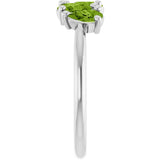 Pear Peridot Multi Stone Ring in White Gold