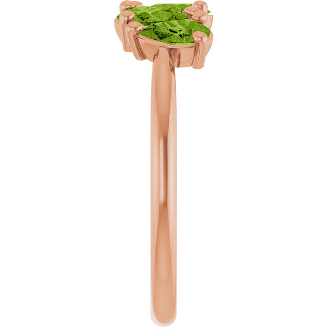 Pear Peridot Multi Stone Ring in Rose Gold