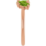 Pear Peridot Multi Stone Ring in Rose Gold