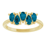 Pear London Blue Topaz Multi Stone Ring in Yellow Gold