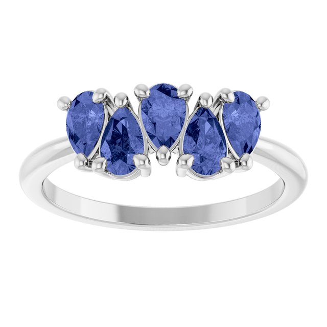 Pear Tanzanite Multi Stone Ring in Gold and Platinum