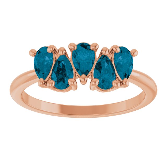 Pear London Blue Topaz Multi Stone Ring in Rose Gold